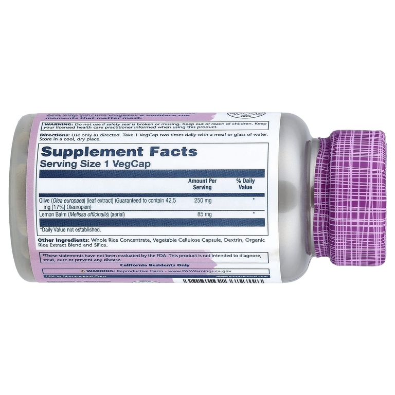 Solaray, Vital Extracts, оливы, 60 растительных капсул