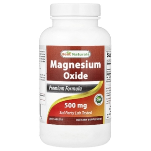 Best Naturals, Оксид магния, 500 мг, 180 таблеток