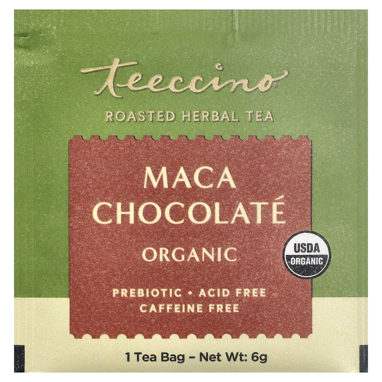 Teeccino, Органический жареный травяной чай, шоколад с мака, без кофеина, 25 чайных пакетиков, 150 г (5,3 унции)