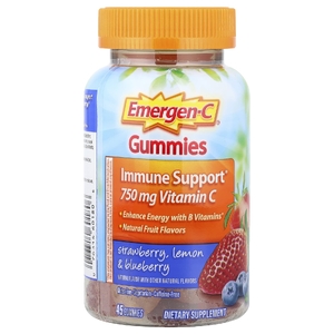 Emergen-C, Жевательные таблетки для поддержки иммунитета, клубника, лимон и голубика, 45 жевательных таблеток (Товар снят с продажи) 