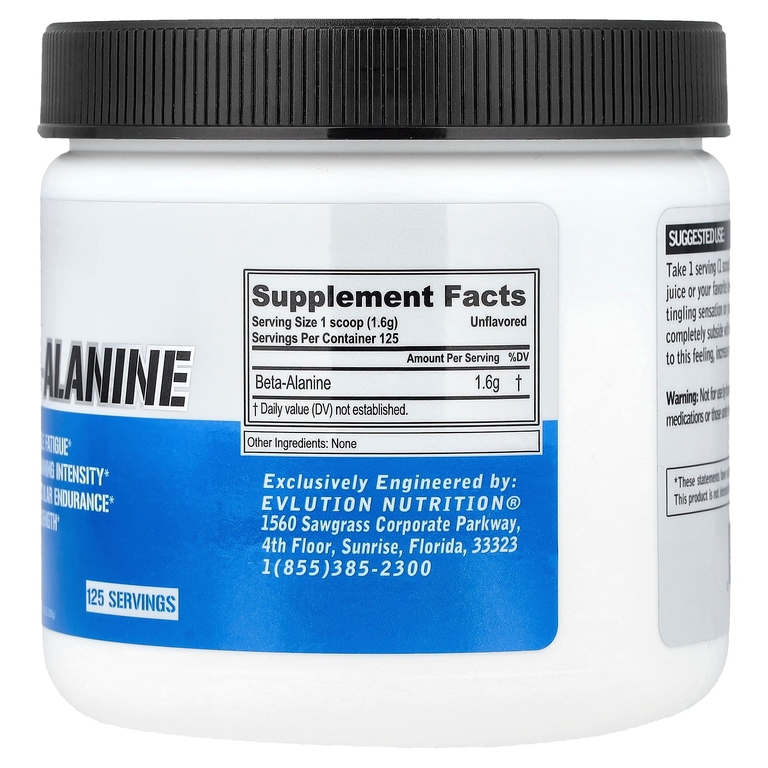 EVLution Nutrition, Бета-аланин, без добавок, 200 г (7,05 унции)