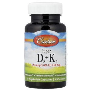 Carlson, Super D3 + K2`` 45 вегетарианских капсул