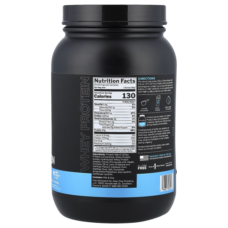 Rule One Proteins, сывороточный протеин, со вкусом шоколадной помадки, 910 г (2,01 фунта)