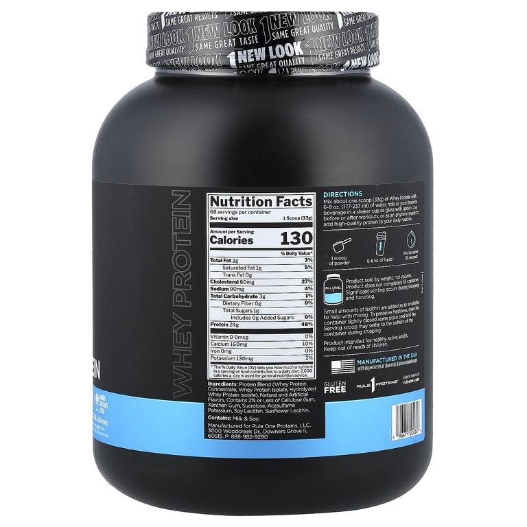 Rule One Proteins, сывороточный протеин, со вкусом ванильного мороженого, 2,24 кг (4,95 фунта)