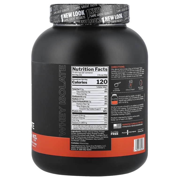 Rule One Proteins, R1 Protein™, сывороточный изолят, со вкусом шоколадной помадки, 2,27 кг (5,01 фунта)