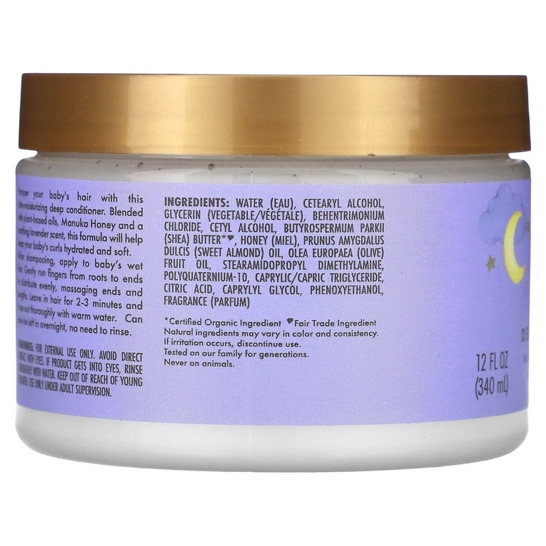 SheaMoisture, Baby, ночной кондиционер, мед манука и лаванда, 340 мл (12 жидк. унц.)