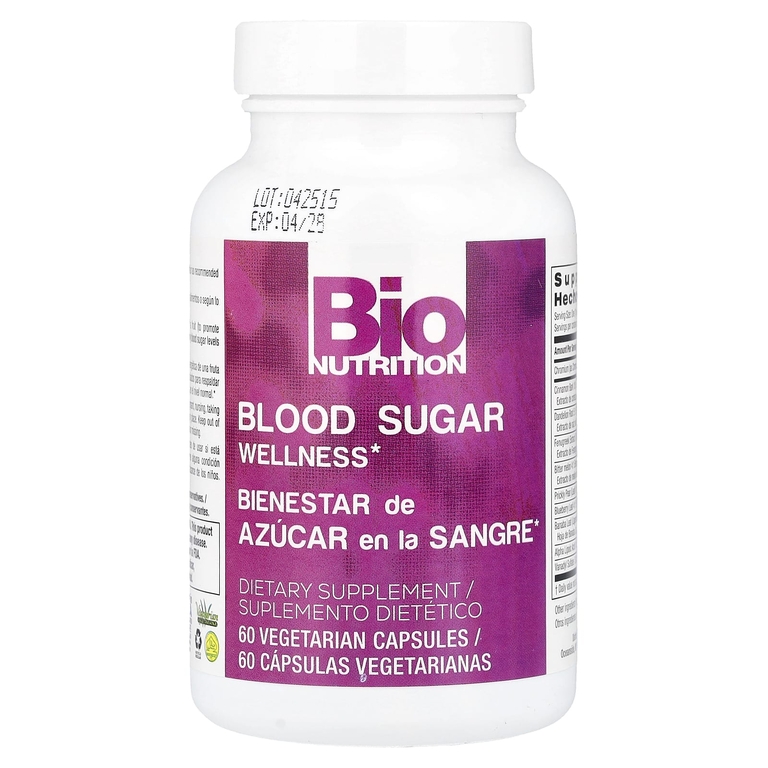 Bio Nutrition, средство для контроля сахара в крови, 60 вегетарианских капсул