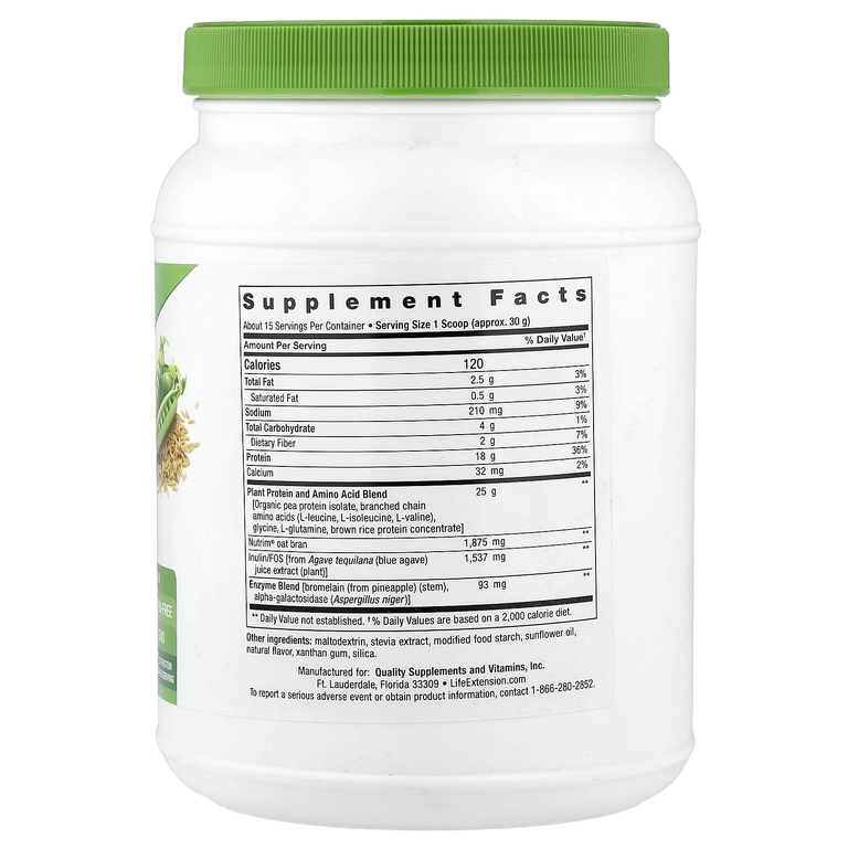 Life Extension, Wellness Code®, комплекс растительного белка и аминокислот, со вкусом ванили, 450 г (0,99 фунта) (Товар снят с продажи) 