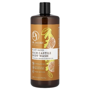 Dr. Jacobs Naturals, кастильский гель для душа на растительной основе, эфирное масло апельсина и имбиря, 946 мл (32 унции) (Товар снят с продажи) 