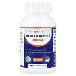 Vitamatic, бенфотиамин, 300 мг, 90 растительных капсул