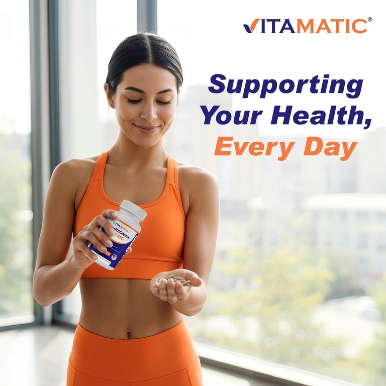 Vitamatic, L-треонин, 500 мг, 120 растительных капсул