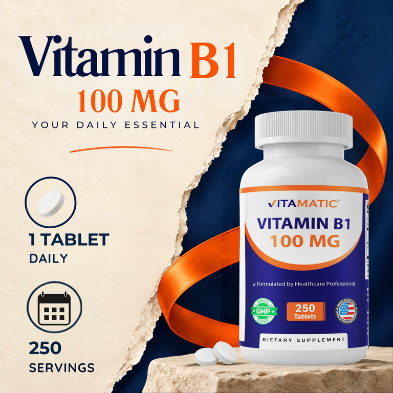 Vitamatic, Витамин B1, 100 мг, 250 таблеток