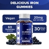 Vitamatic, веганские жевательные таблетки с железом с витамином C, со вкусом натурального винограда, 60 жевательных таблеток