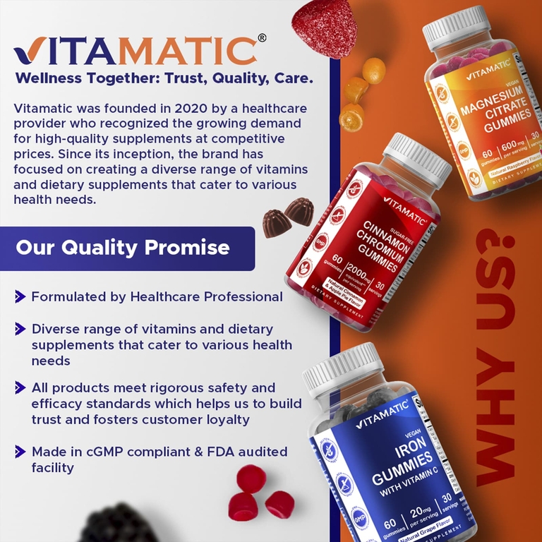 Vitamatic, веганские жевательные таблетки с железом с витамином C, со вкусом натурального винограда, 60 жевательных таблеток