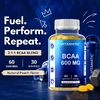 Vitamatic, BCAA, жевательные мармеладки, натуральный персиковый вкус, 60 жевательных таблеток (300 мг в 1 таблетке)