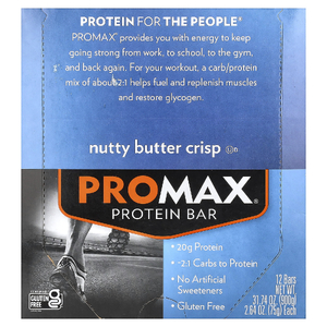 NuGo Nutrition, Promax®  Protein Baton, хрустящий батончик с ореховым маслом, 12 батончиков, по 75 г (Товар снят с продажи) 