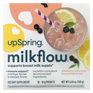 UpSpring, Milkflow®, смесь для приготовления напитка, лимонад с бузиной, 16 пакетиков по 10 г (0,35 унции) (Товар снят с продажи) 