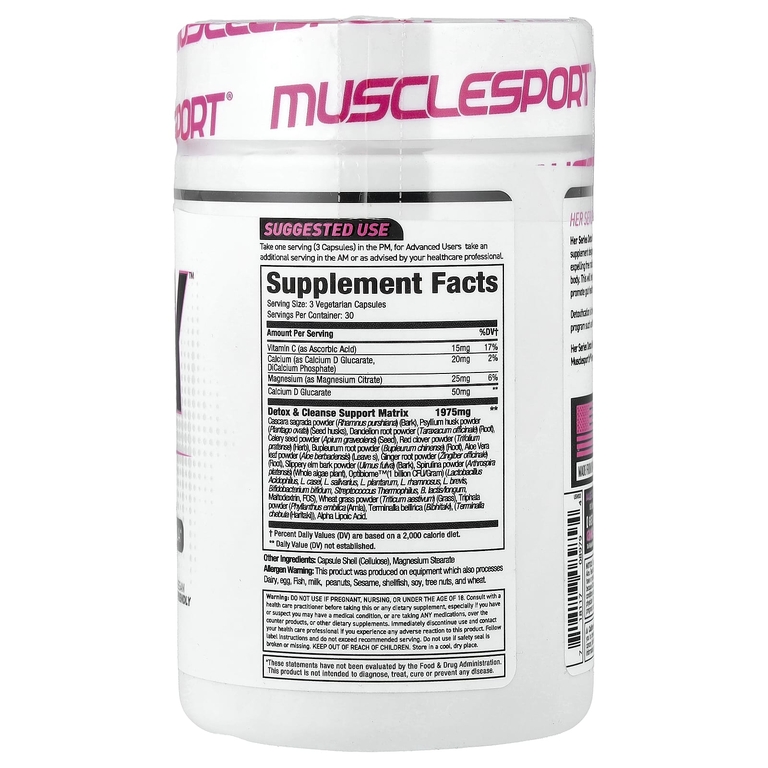 MuscleSport, Her Series, Detox™, 90 вегетарианских капсул (Товар снят с продажи) 