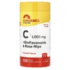 Sundance Vitamins, витамин C, биофлавоноиды и шиповник, 100 капсул с веганской оболочкой
