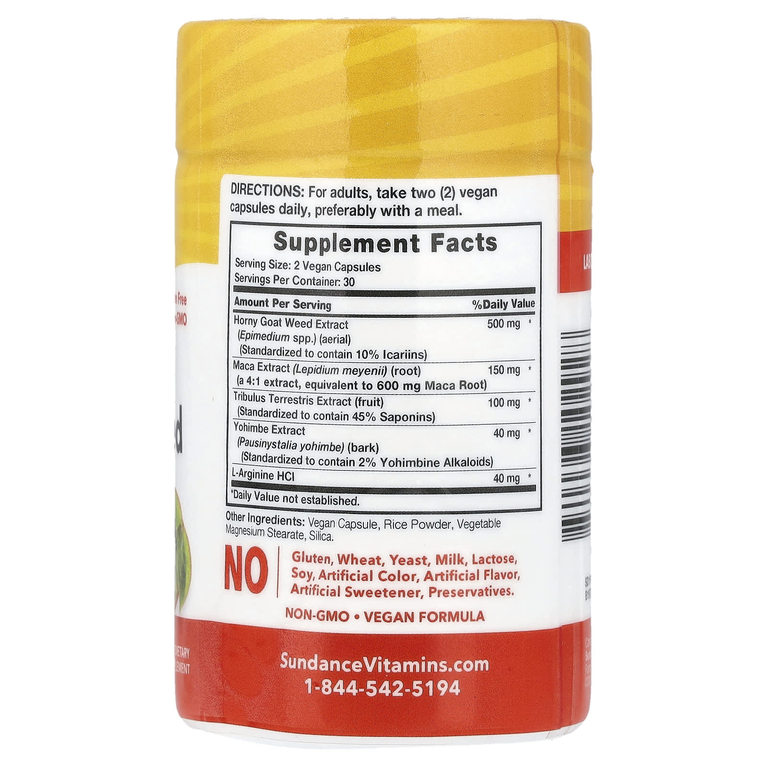 Sundance Vitamins, Комплекс с горянкой и сорняком, 60 веганских капсул