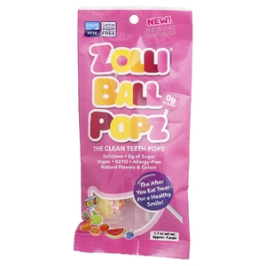 Zollipops, Zolli Ball Popz, леденцы для зубов, со вкусом вкусных фруктов, прибл. 4 леденца, 50 мл (1,7 унции) (Товар снят с продажи) 