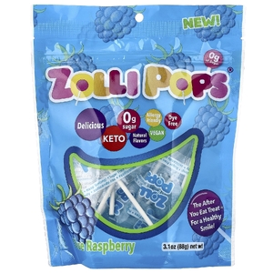 Zollipops, The Clean Teeth Pops, голубая малина, 88 г (3,1 унции)