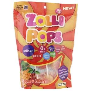 Zollipops, The Clean Teeth Pops, вишня и ананас, прибл. 23-25 леденцов, 147 г (5,2 унции)
