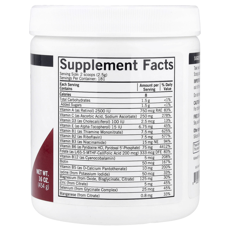 Kirkman Labs, Super Nu-Thera® в порошке с P5P, натуральный лимонный вкус, 454 г (16 унций)