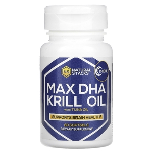 Natural Stacks, Max DHA, масло криля и масло тунца, 60 мягких таблеток