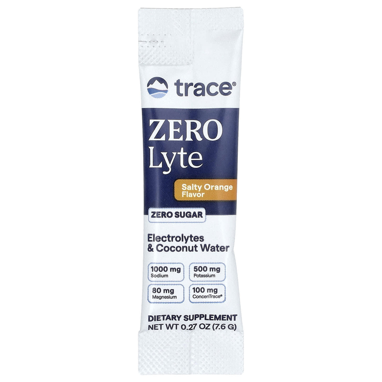 Trace, ZEROLyte, электролиты и кокосовая вода, со вкусом соленого апельсина, 30 пакетиков по 7,6 г (0,27 унции)