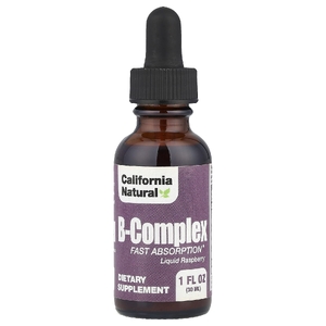 California Natural, комплекс витаминов группы B, малина, 30 мл (1 унция)