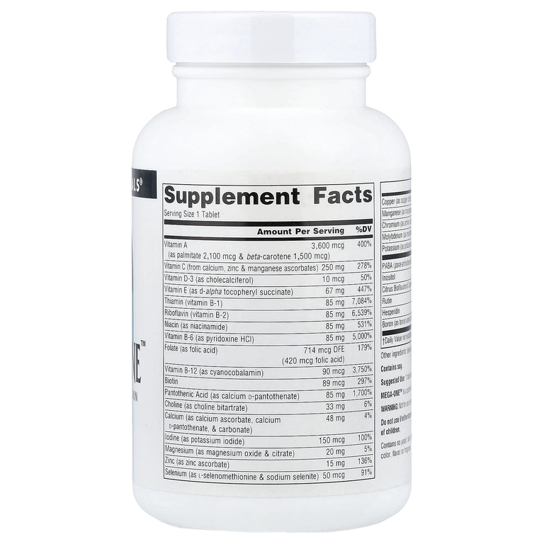 Source Naturals, комплекс мультивитиминов и минералов, без железа, 60 таблеток