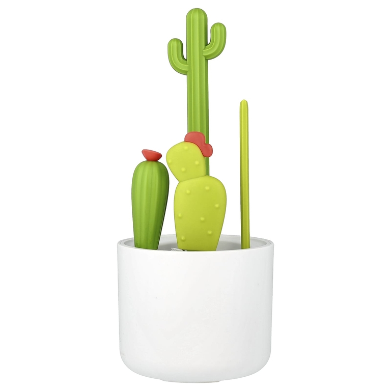 Boon, Cacti, набор щеток для чистки бутылочек, 4 щетки и 1 ваза (Товар снят с продажи) 