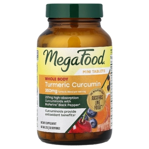 MegaFood, куркумин из куркумы, всего тела, мини, 60 таблеток