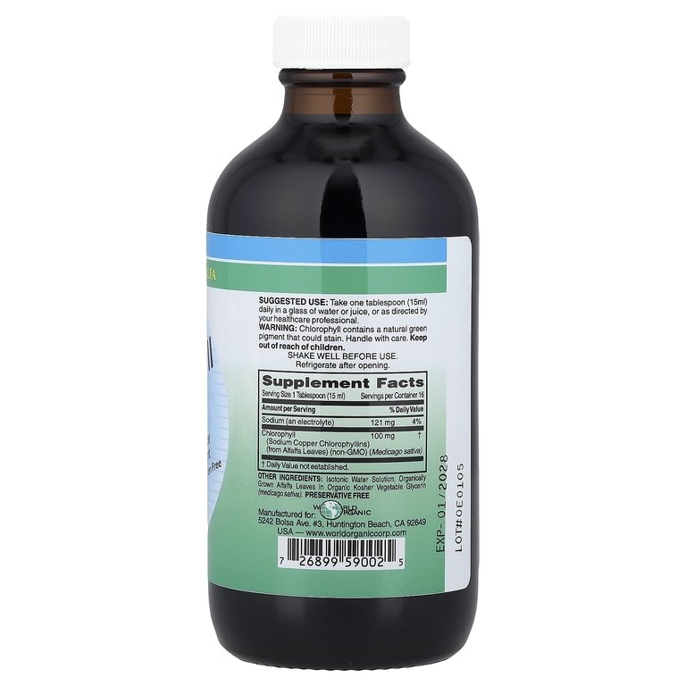World Organic, жидкий хлорофилл, 237 мл (8 жидк. унций)