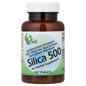 World Organic, Диоксид кремния 500, 100 таблеток (50 мг в каждой таблетке)