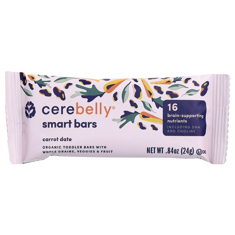 Cerebelly, Smart Bars, органические батончики для малышей, с морковным фиником, 5 батончиков, по 24 г (0,84 унции)