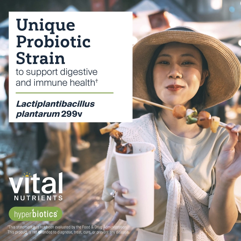 Vital Nutrients, Hyperbiotics®, пробиотик для поддержки СРК, 30 веганских капсул
