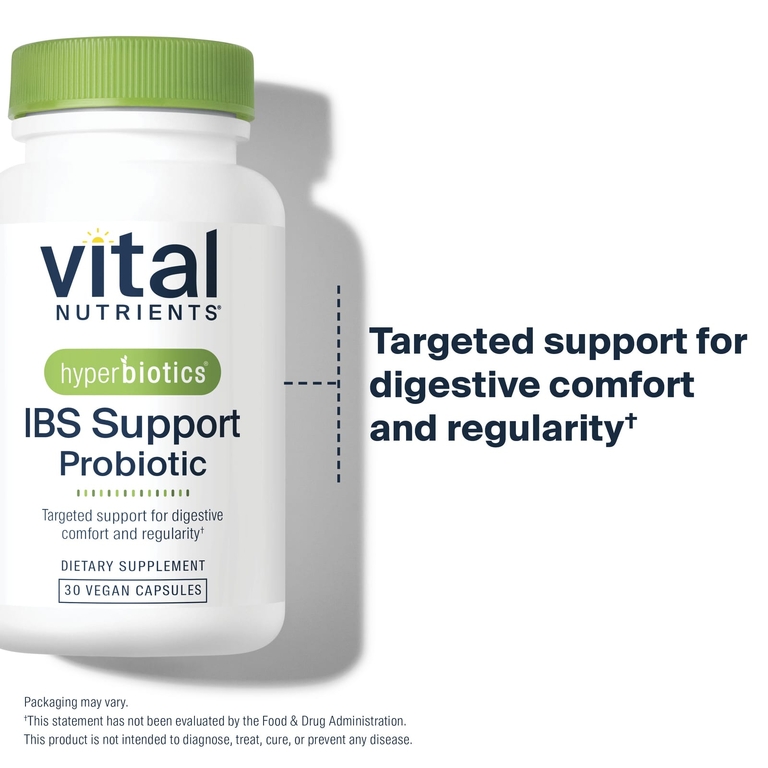 Vital Nutrients, Hyperbiotics®, пробиотик для поддержки СРК, 30 веганских капсул