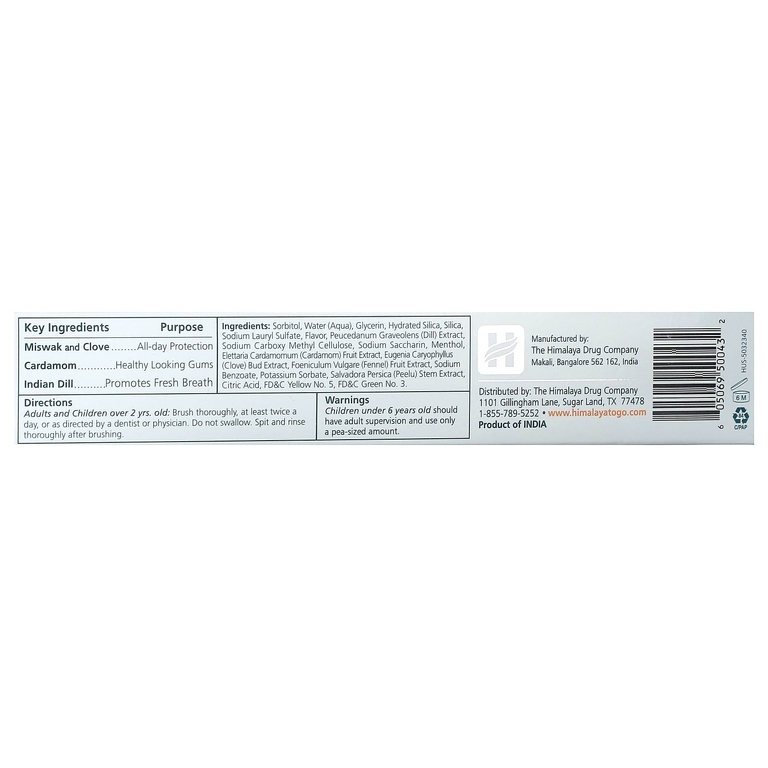 Himalaya, Mint Fresh Gel Toothpaste, индийский укроп и мята, 175 г (6,17 унции) (Товар снят с продажи) 