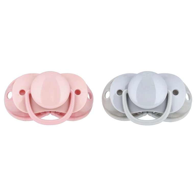 RaZbaby, Пустышка Keep-It-Kleen, для детей 0–36 мес, розовая и серая, 2 шт.