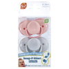 RaZbaby, Пустышка Keep-It-Kleen, для детей 0–36 мес, розовая и серая, 2 шт.