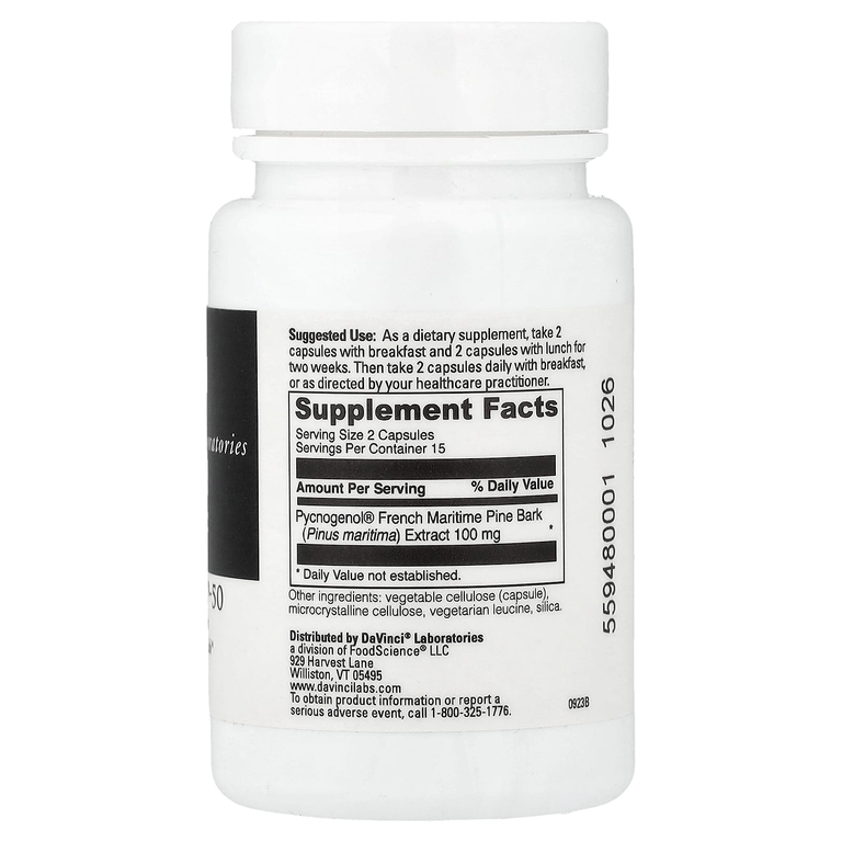 DaVinci Laboratories, Pycnogenol®-50, 50 мг, 30 капсул