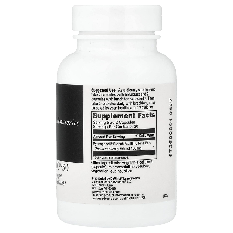 DaVinci Laboratories, Pycnogenol®-50, 50 мг, 60 капсул