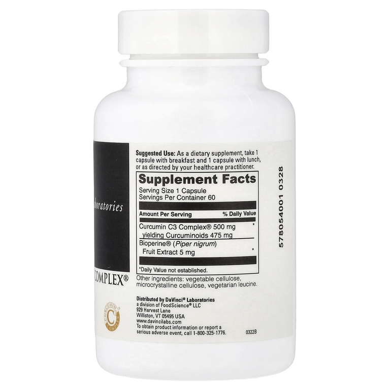 DaVinci Laboratories, Curcumin C3 Complex®, 60 капсул
