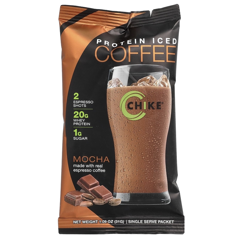 Chike Nutrition, Кофе со льдом с высоким содержанием протеина, мокко, 12 пакетиков, 31 г (1,09 унции)
