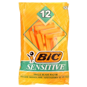 BIC, Sensitive, одноразовые бритвенные станки с одним лезвием, 12 шт. (Товар снят с продажи) 