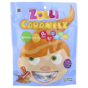 Zollipops, Zolli Caramelz, прибл. 8-9 шт., 85 г (3 унции)