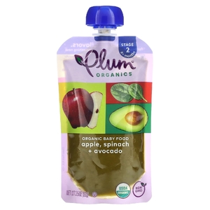 Plum Organics, Органическое детское питание, от 6 месяцев, яблоко, шпинат и авокадо, 99 г (3,5 унции) (Товар снят с продажи) 