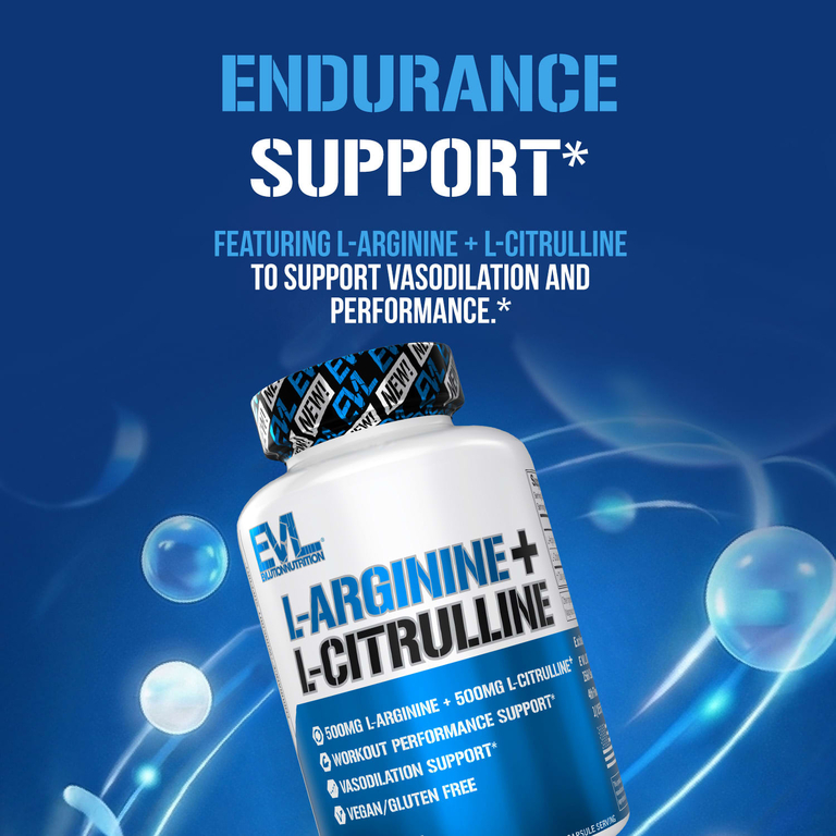 EVLution Nutrition, L-аргинин + L-цитруллин`` 120 растительных капсул